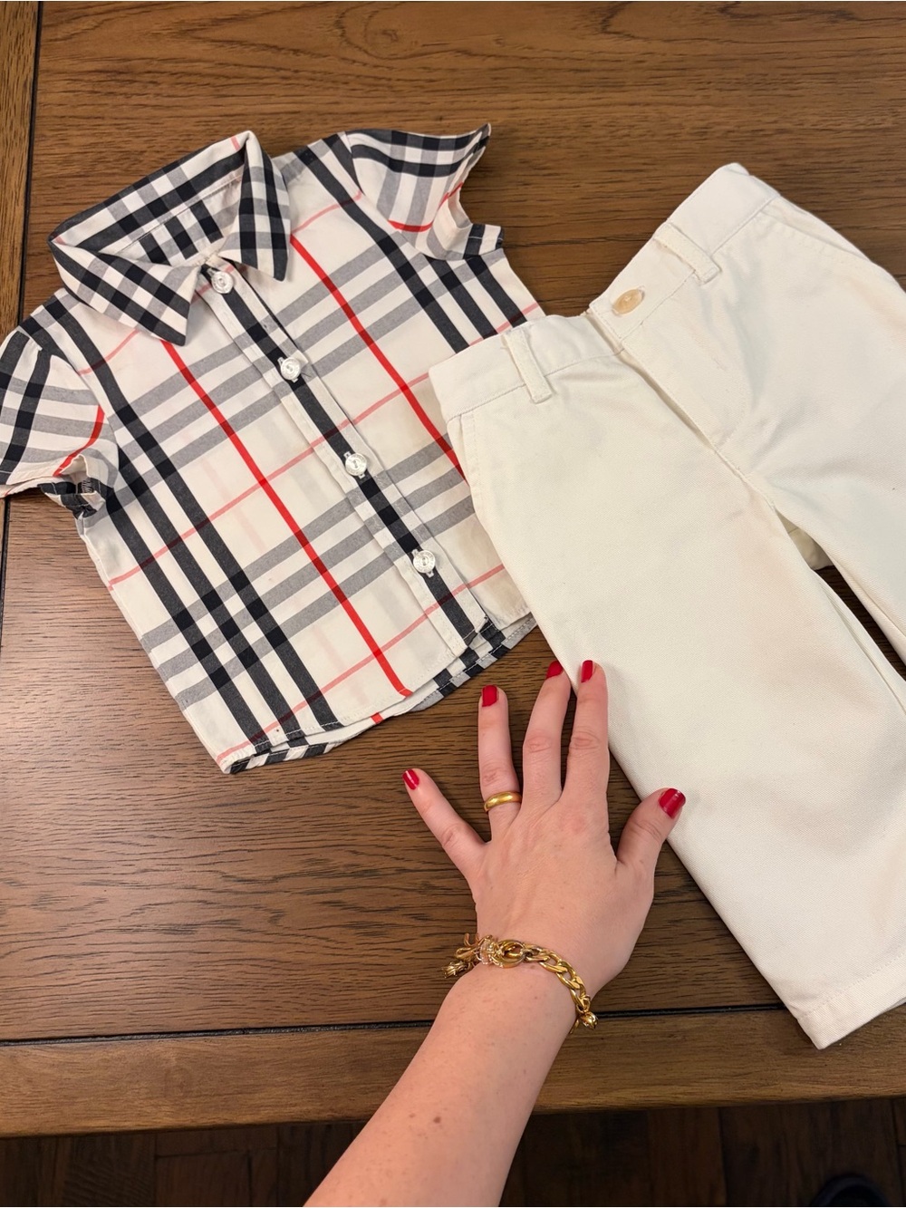 3-9 Months Authentic BURBERRY & Polo RL Baby Boys Set Shirt Nova Check Pants Kid